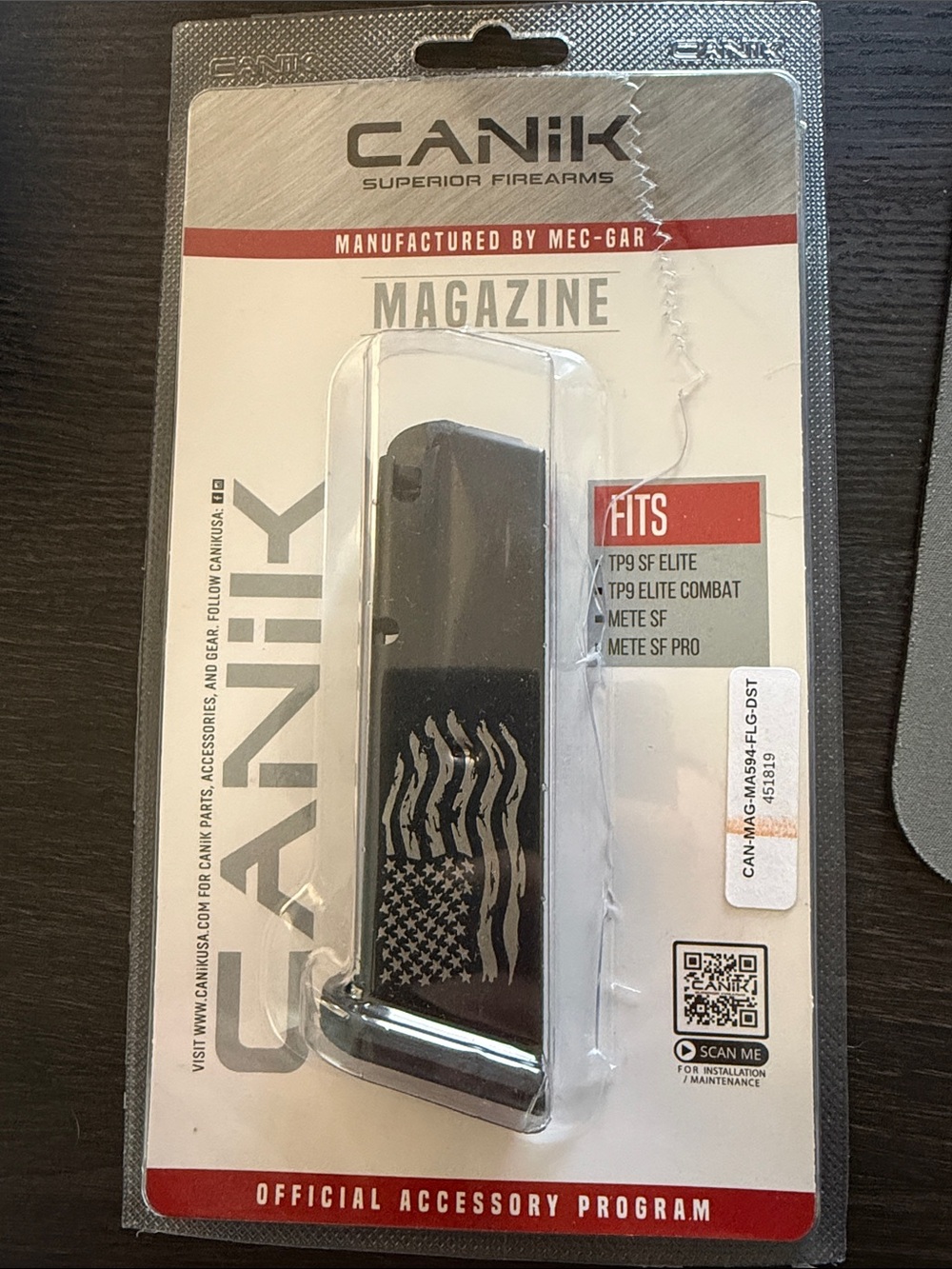 Canik Mag with Custom American Flag Design - Compatible with Canik TP9 SF Models
